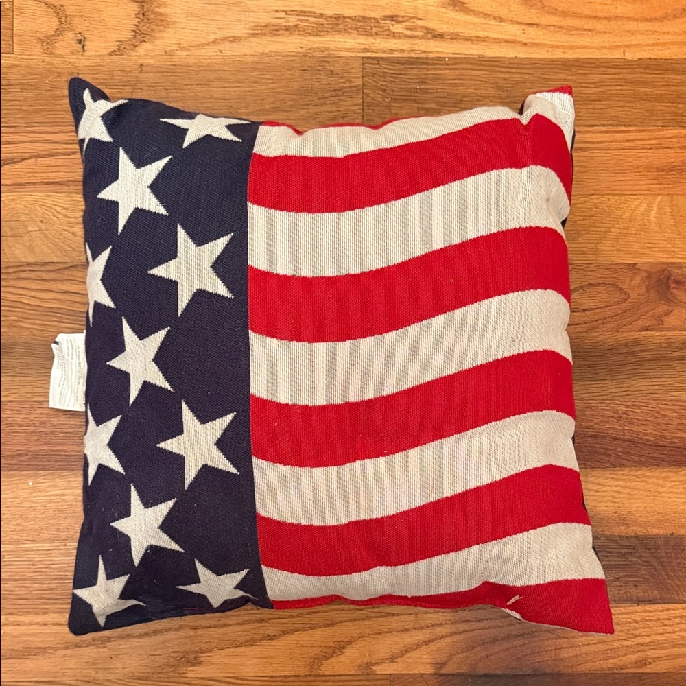 Patriotic Red, White, and Blue Accent Pillow